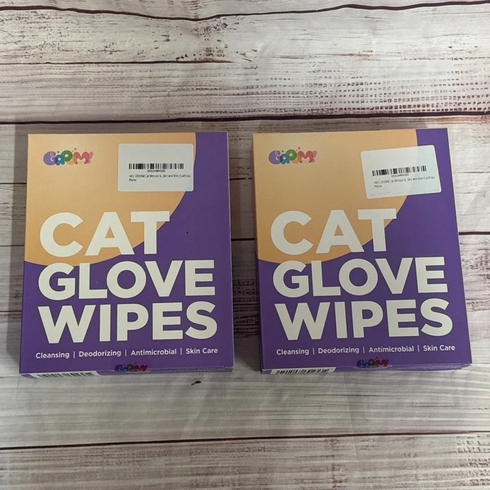 HICC GROOM! Cat Glove Wipes, Cleaning|Deodorizing|Antimicrobial|Skin Care